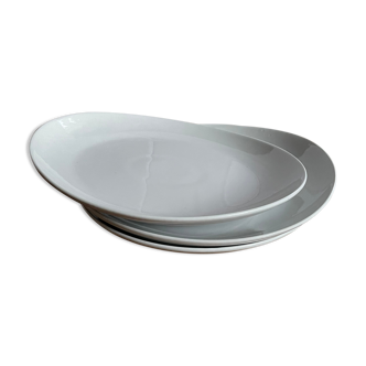 3 assiettes en porcelaine blanches Saturnia