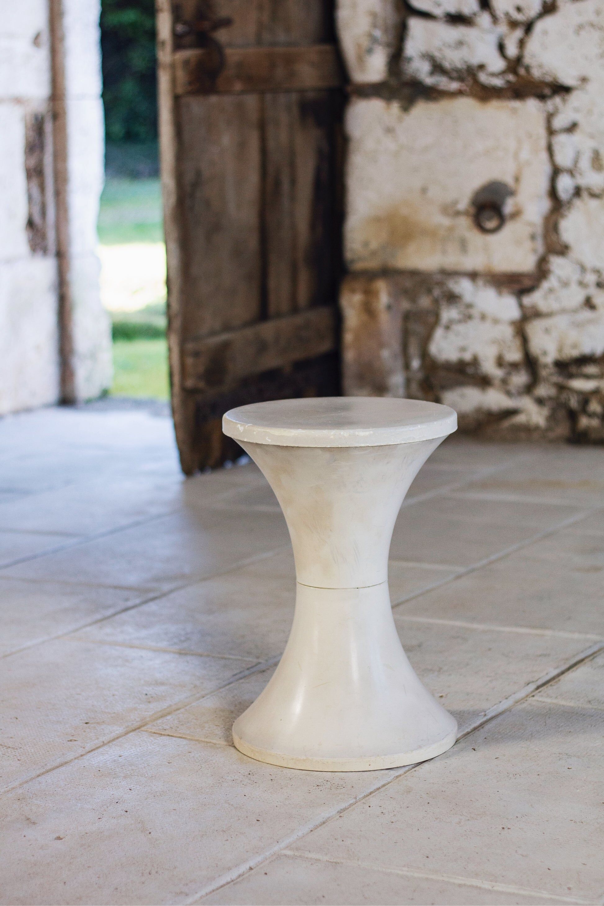 White Tam Tam stool by Henri Massonnet for Stamp, 1970