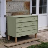 Renovated vintage Scandinavian chest of drawers – Lizard Green Pure & Paint