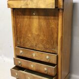 Empire secretary desk in walnut with black marble top