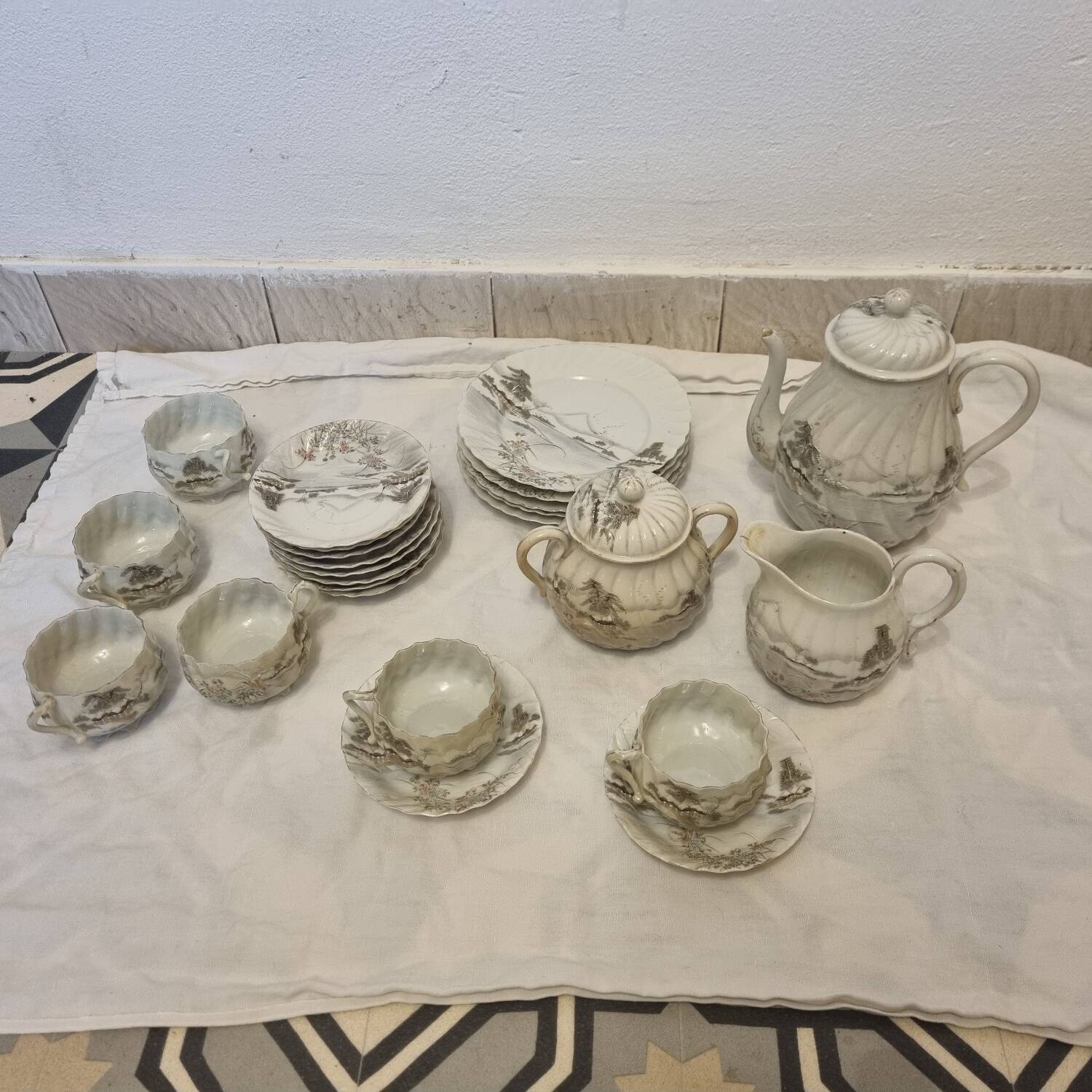Asian tea set, fine Japanese porcelain