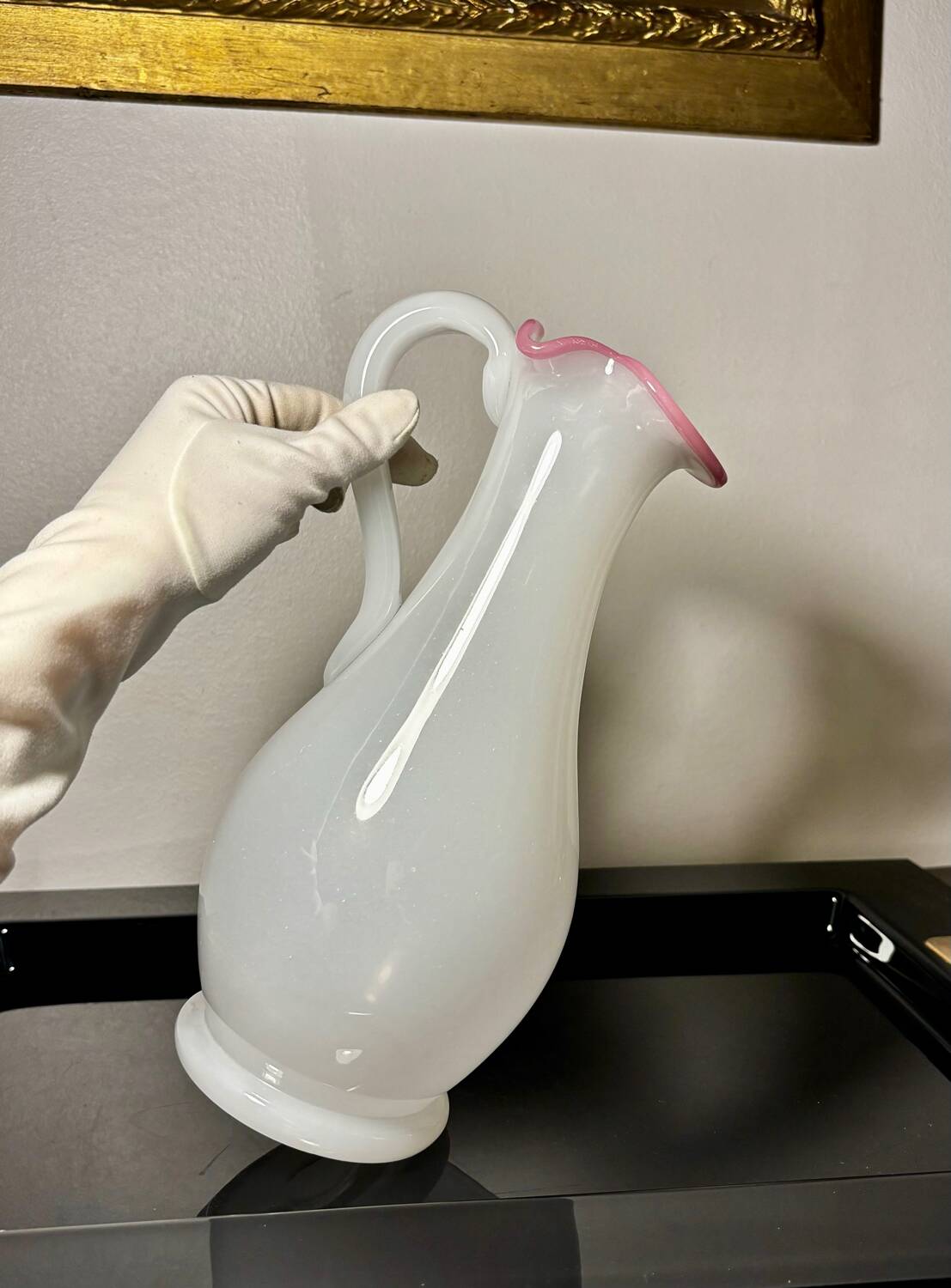 Opaline Pitcher Baccarat / Saint Louis 19th century