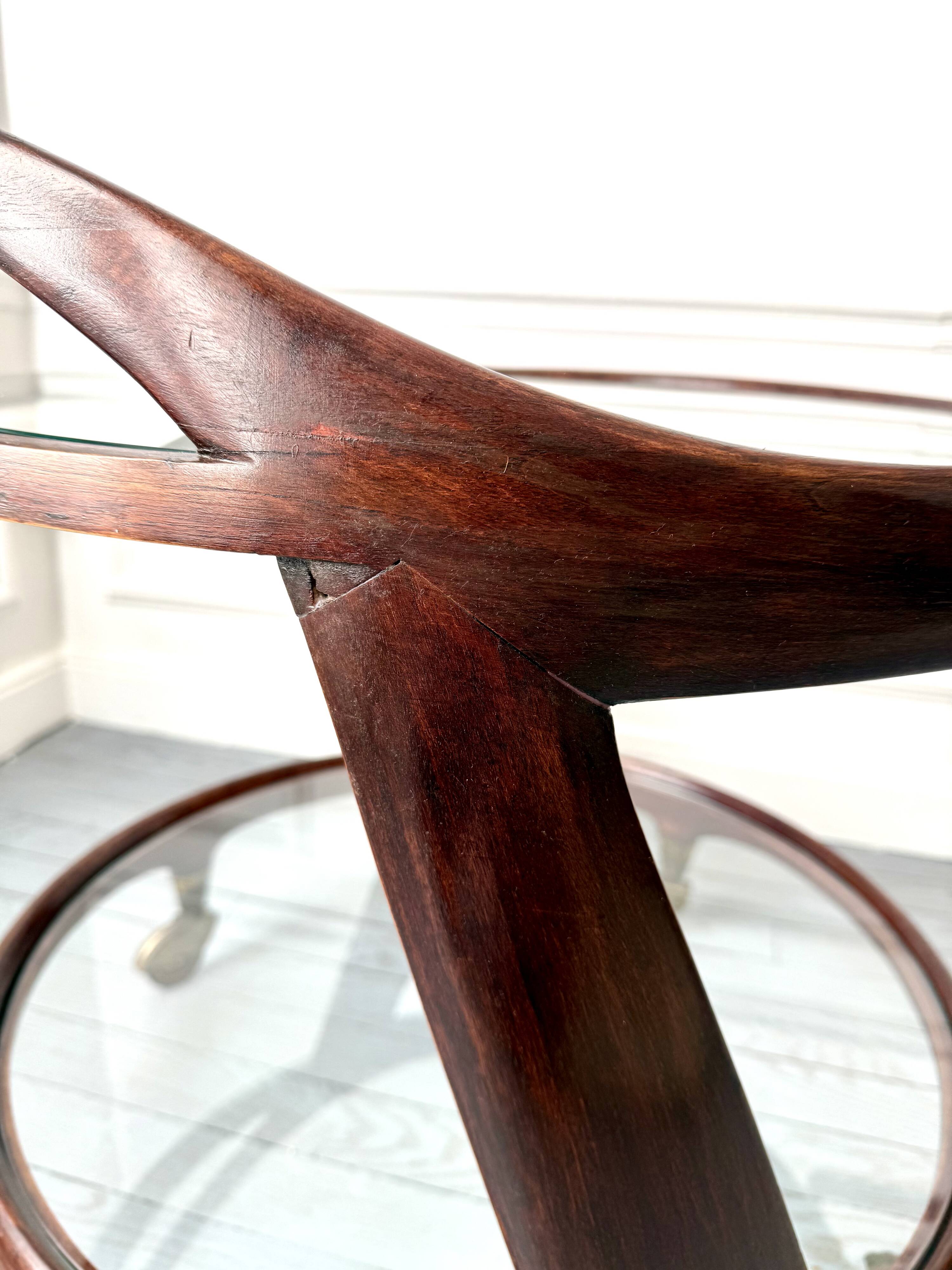 Cesare Lacca rolling coffee table service trolley