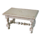 Tabouret vintage gris perle patiné