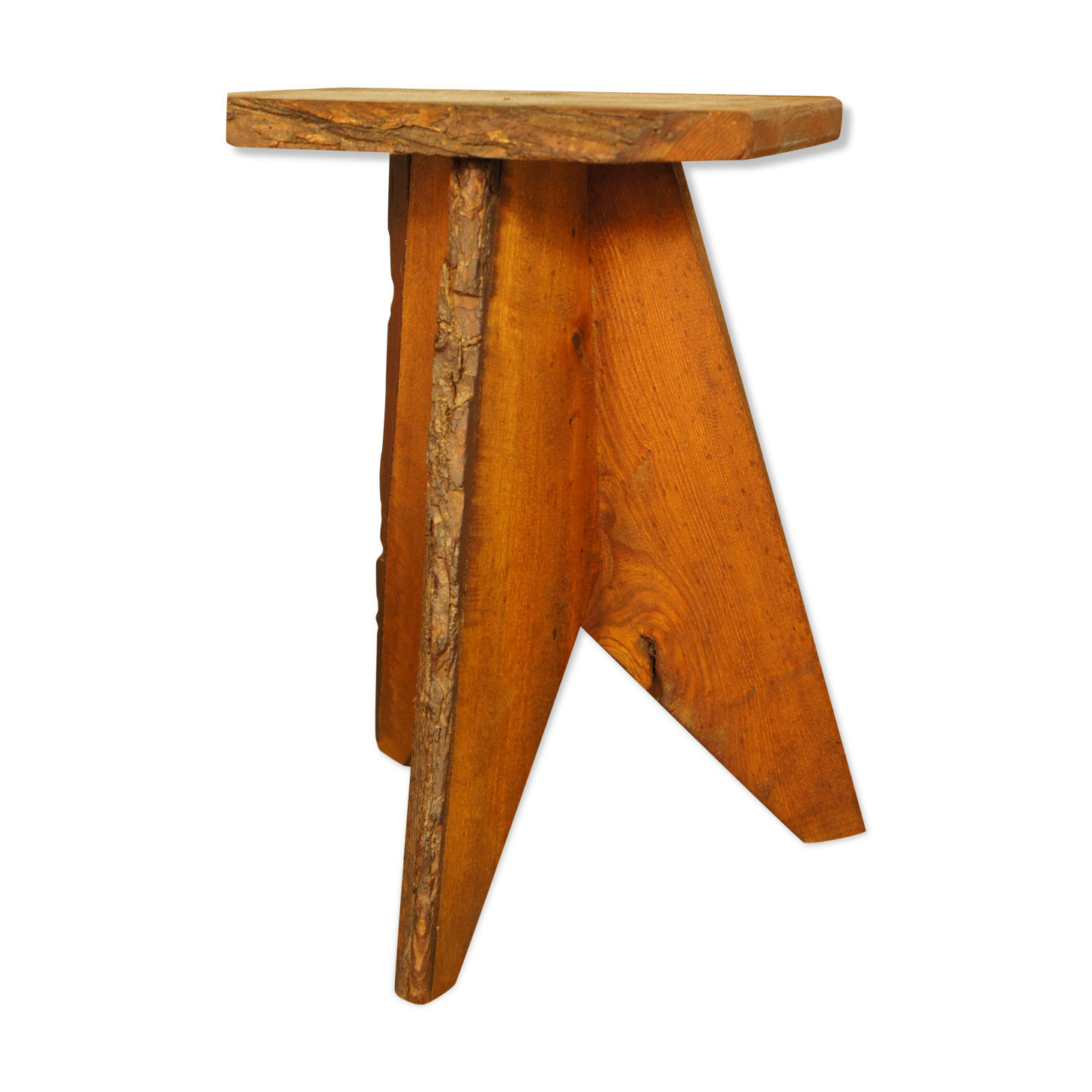 Brutalist stool tripod feet cross