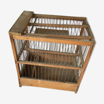 Cage à oiseaux en bois et fer