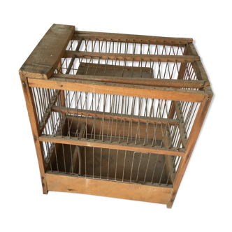 Cage à oiseaux en bois et fer