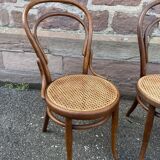 Lot of 4 chairs mismatched bistro curved wood