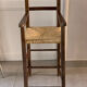 High chair in wood and straw