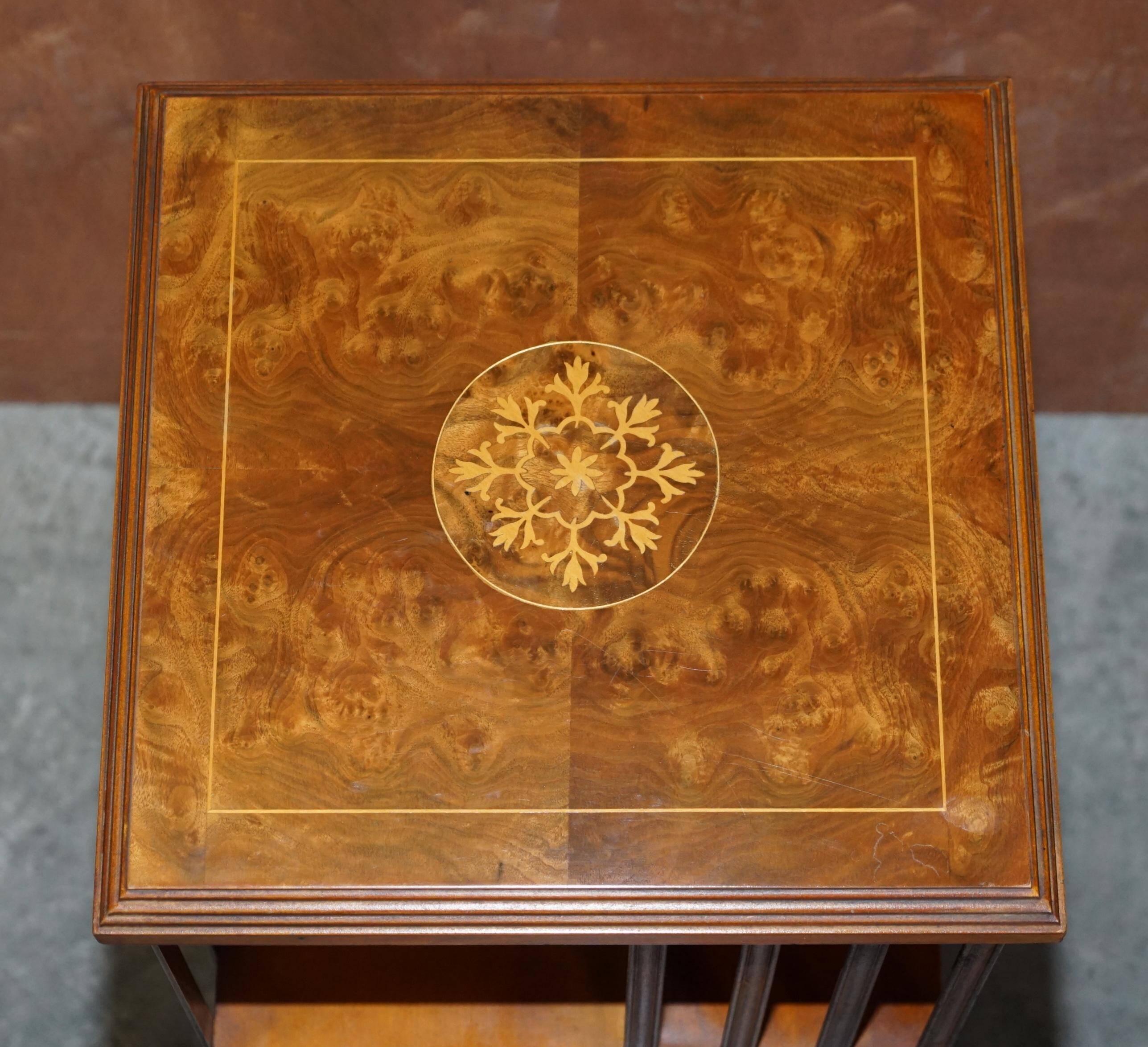 Vintage Style Sheraton Rotating Library Table in Elm and Satinwood