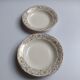 2 beige and gold Villeroy and Boch plates with flowers