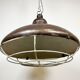 Large Brown Industrial Lamp with Iron Grid, 1960s