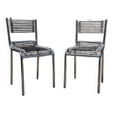Pair of Sandow chrome chairs by René Herbst