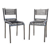 Pair of chrome Sandow chairs by René Herbst