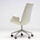 Neuf chaises à dossier haut en cuir blanc sur roulettes par Fabricius & Kastholm.
