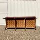 Canapé 3 places en cuir patiné, style mid-century