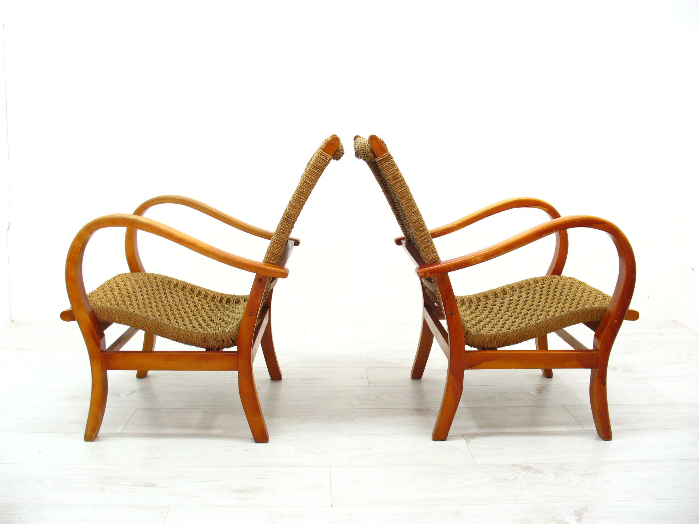 Chaises en corde vintage, 1970