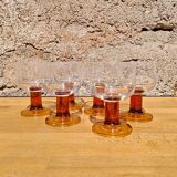 Suite of 6 water glasses 70s