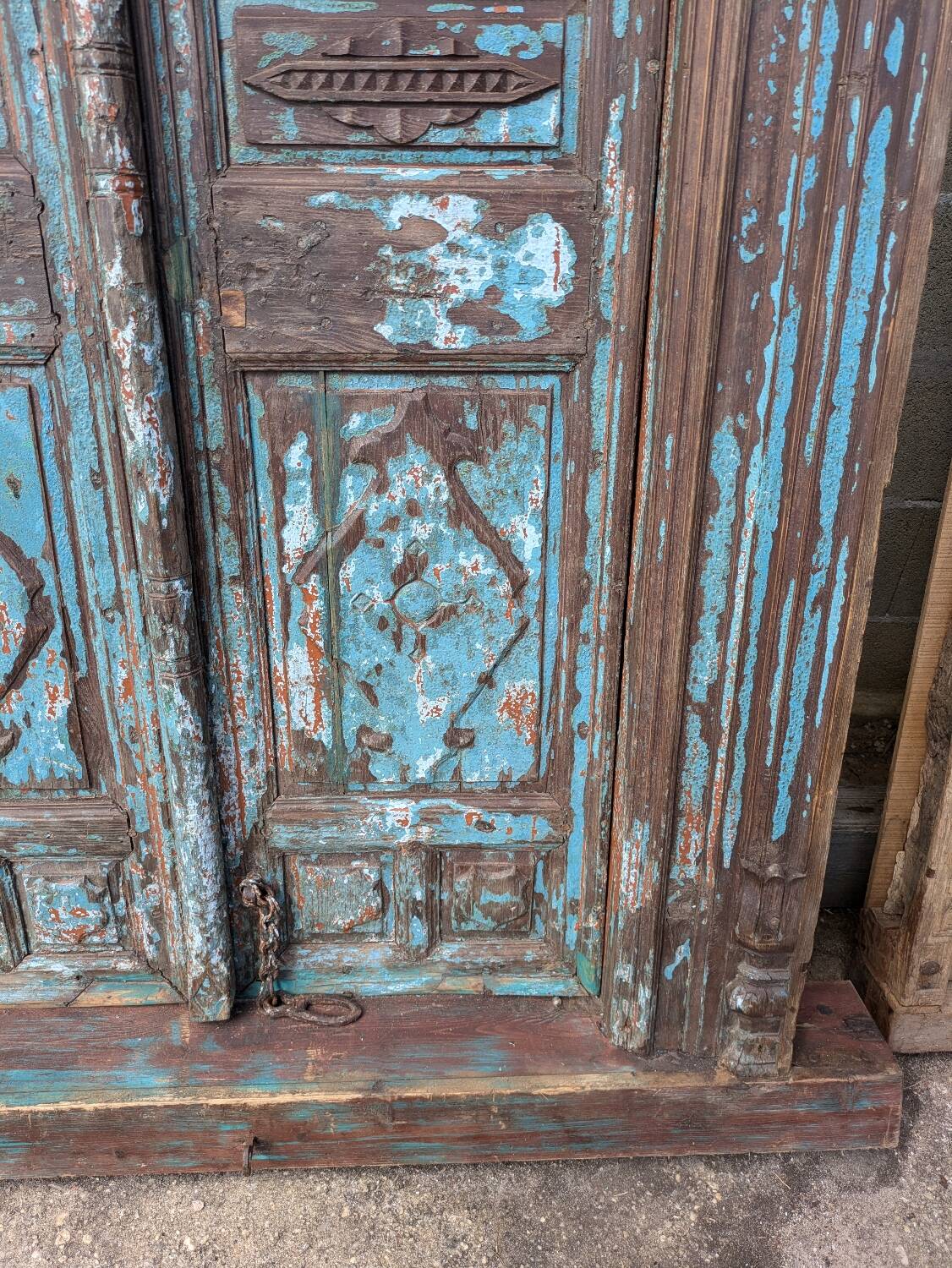 Antique Indian door in solid teak