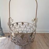 Basket in green iron of gray