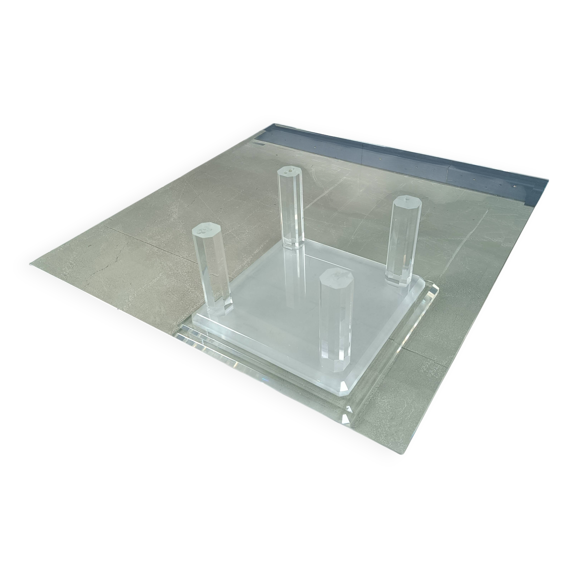 Table basse ou table d'appoint en Lucite, années 1970