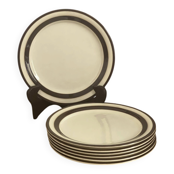 6 assiettes à dessert italiennes Pagmossin en céramique