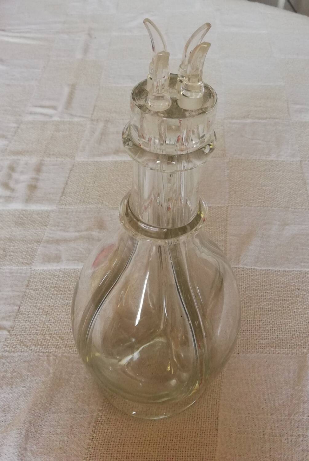 Vintage carafe with 4 compartments for liqueurs