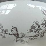 Ancien compotier coupe à fruits terre de fer hb & cie/sépia
