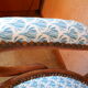 Curved wooden bench