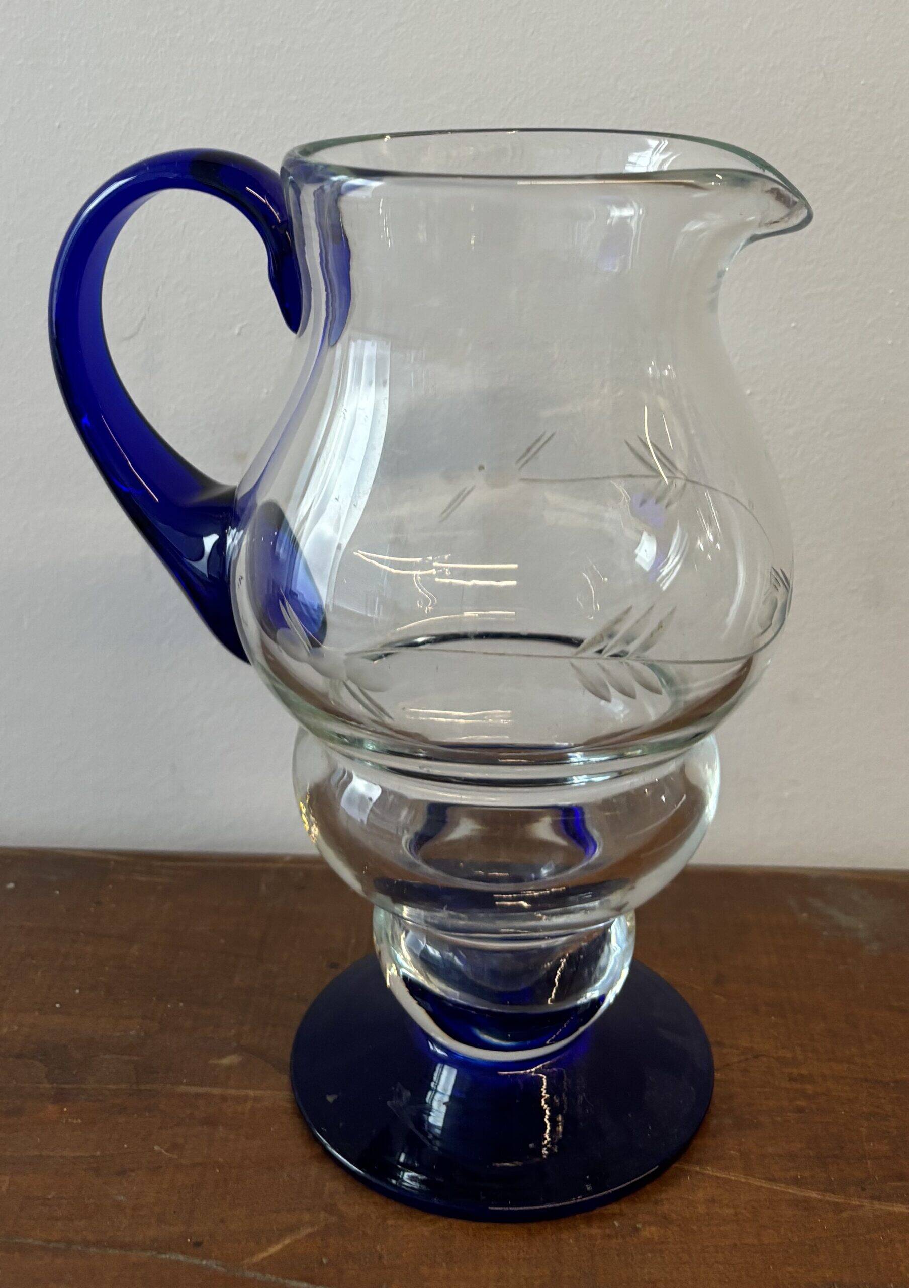 Blue glass carafe