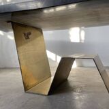 Addor 60s sculptural marble and brass coffee table