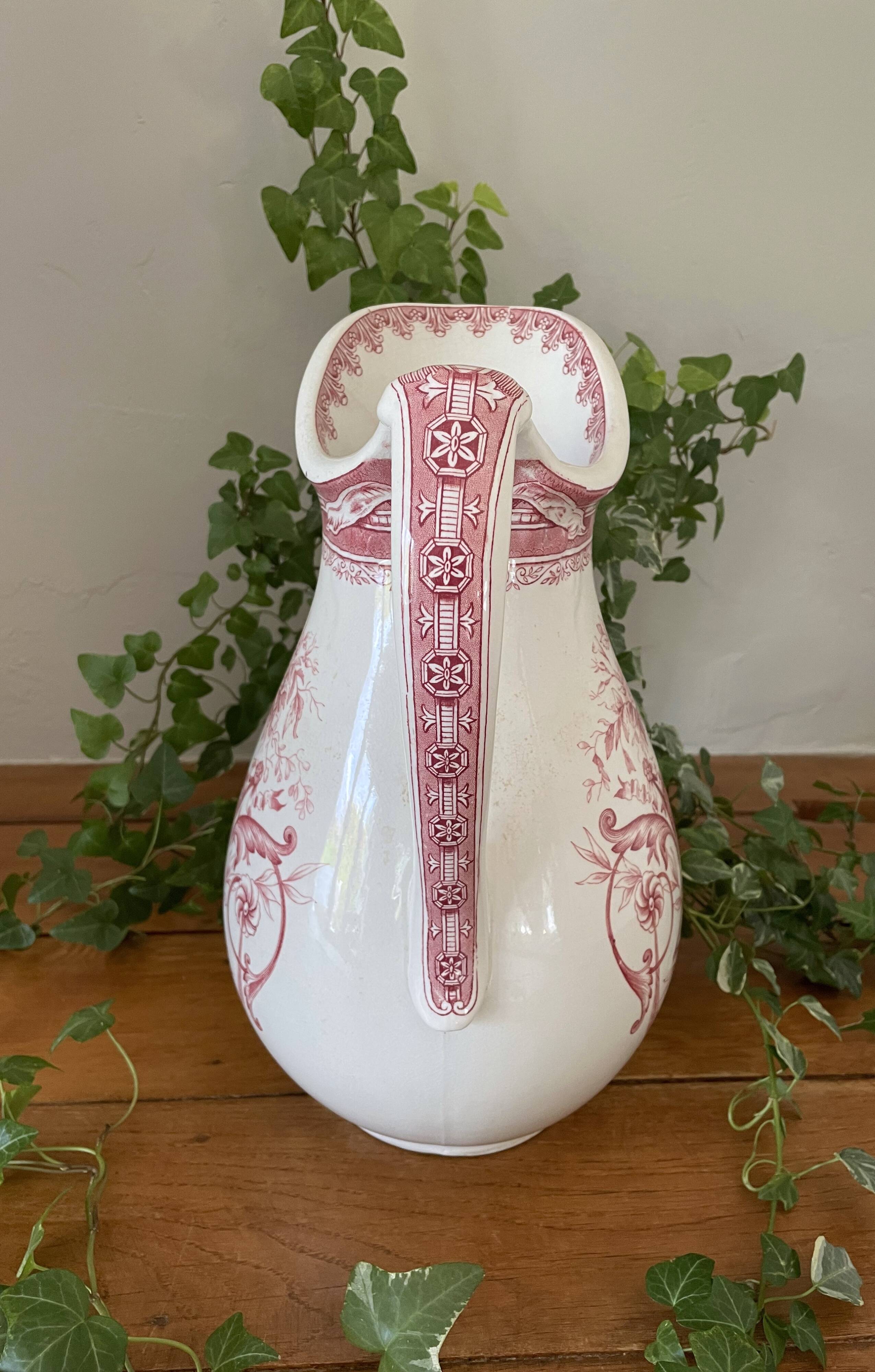 Antique earthenware pitcher from Boch Frères La Louvière
