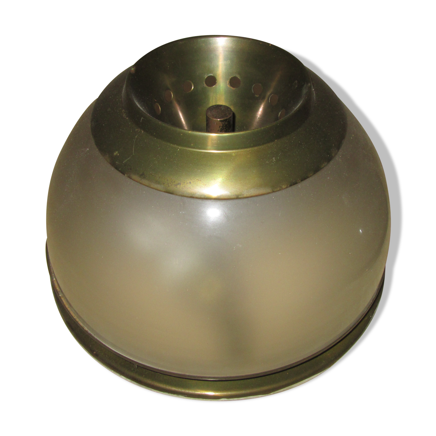 Ceiling light brass and glass by Luigi Caccia Dominioni for Azucena 60s