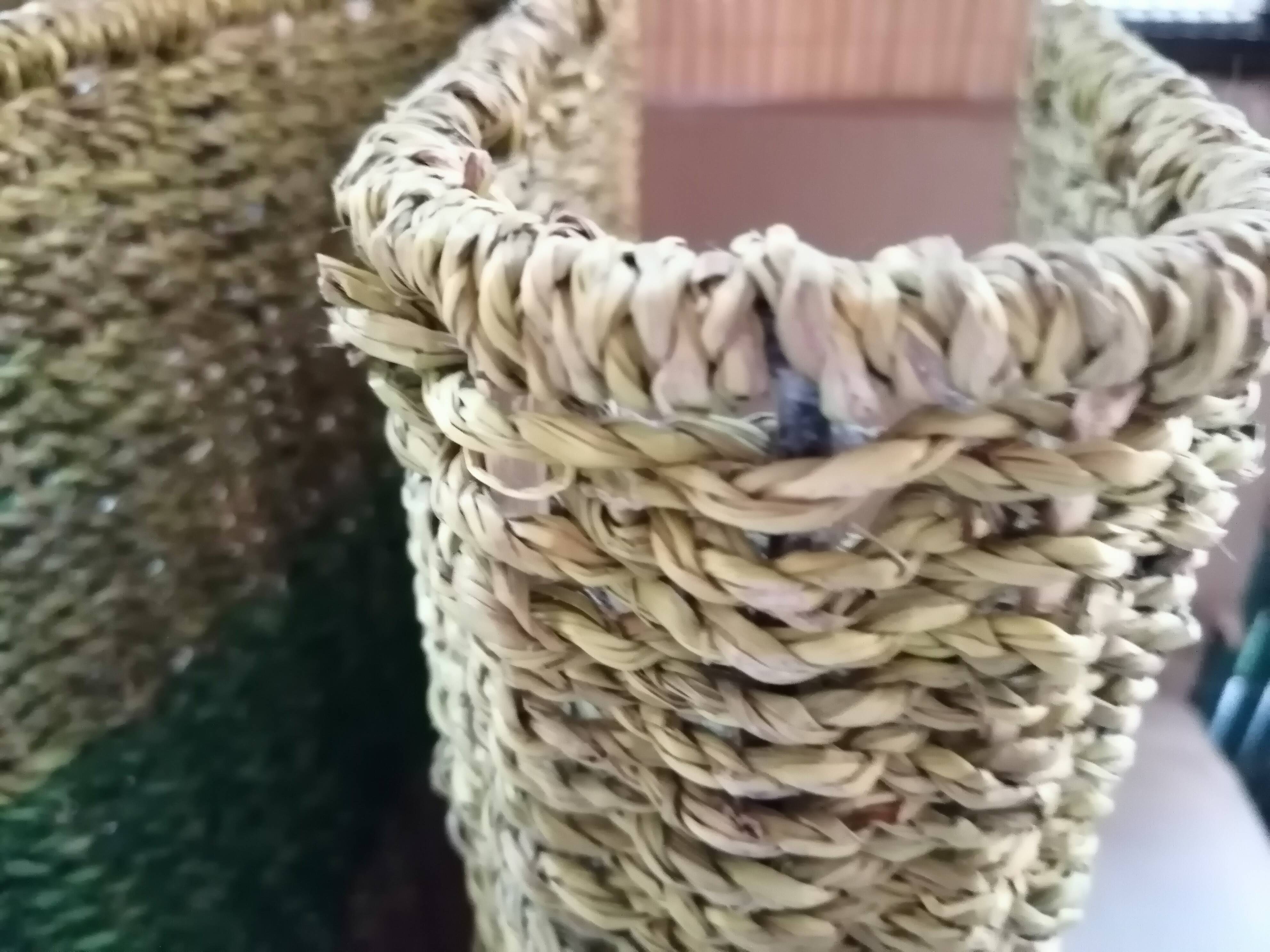 Scandinavian-style braided straw magazine door