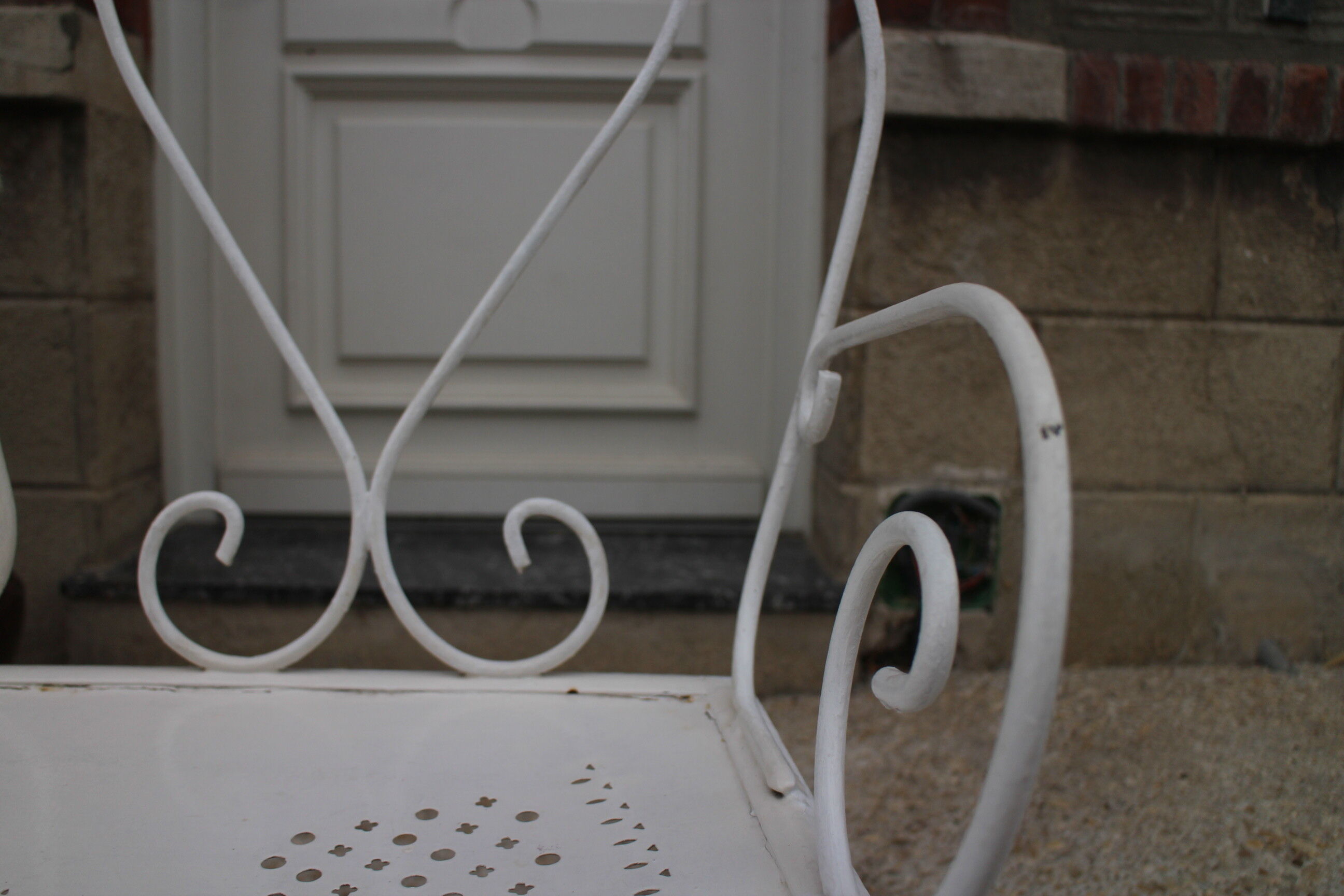 Iron garden bench