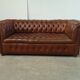 Light brown leather chesterfield sofa