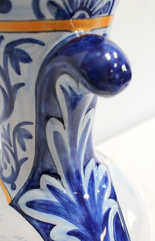 Pair of vases in quimper earthenware - late nineteenth