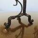 Brutalist candlestick in blackened wrought iron from the 1940s-50s.