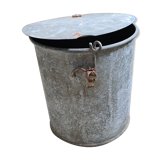 Old large zinc pot with lid / vintage Dimensions: 29x26