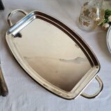 Silver-plated serving dish Quist and its asparagus cradle grid.