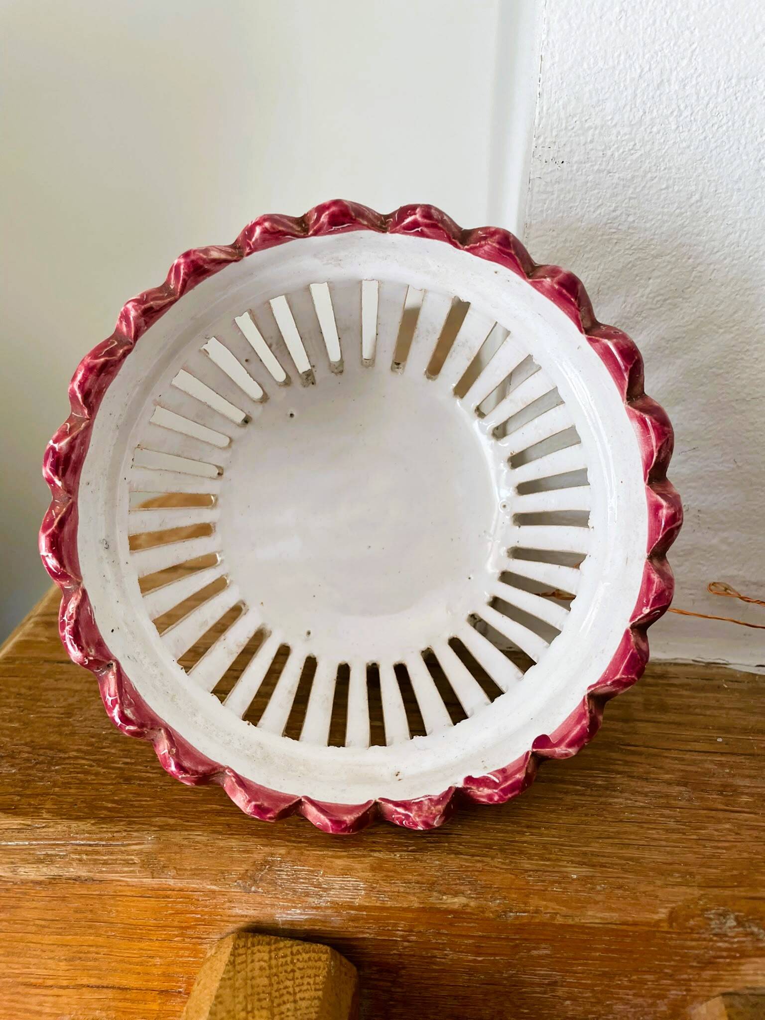 Vintage pierced porcelain bonbonnière