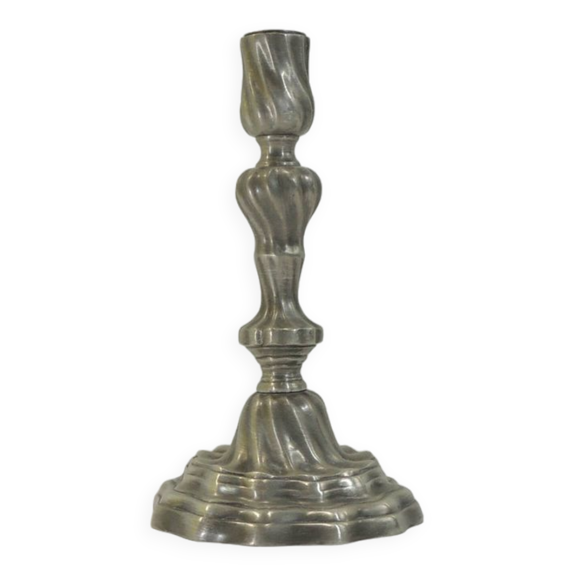 19th century/vintage pewter candle holder