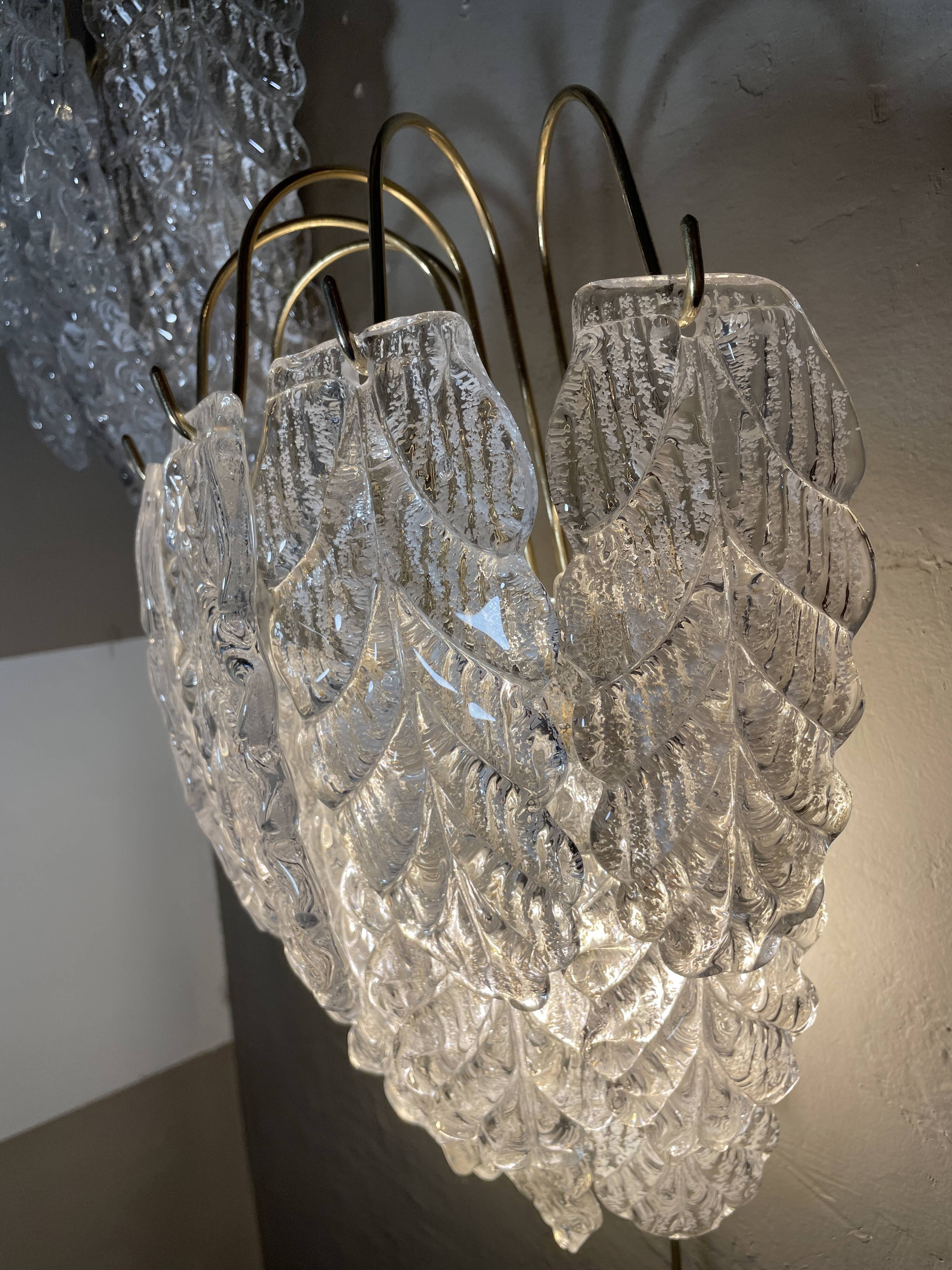 Paire d’appliques glace murano Mazzega vintage années 70