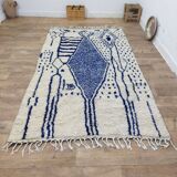 Vintage Azilal rug 264x150 cm - Blue geometric patterns