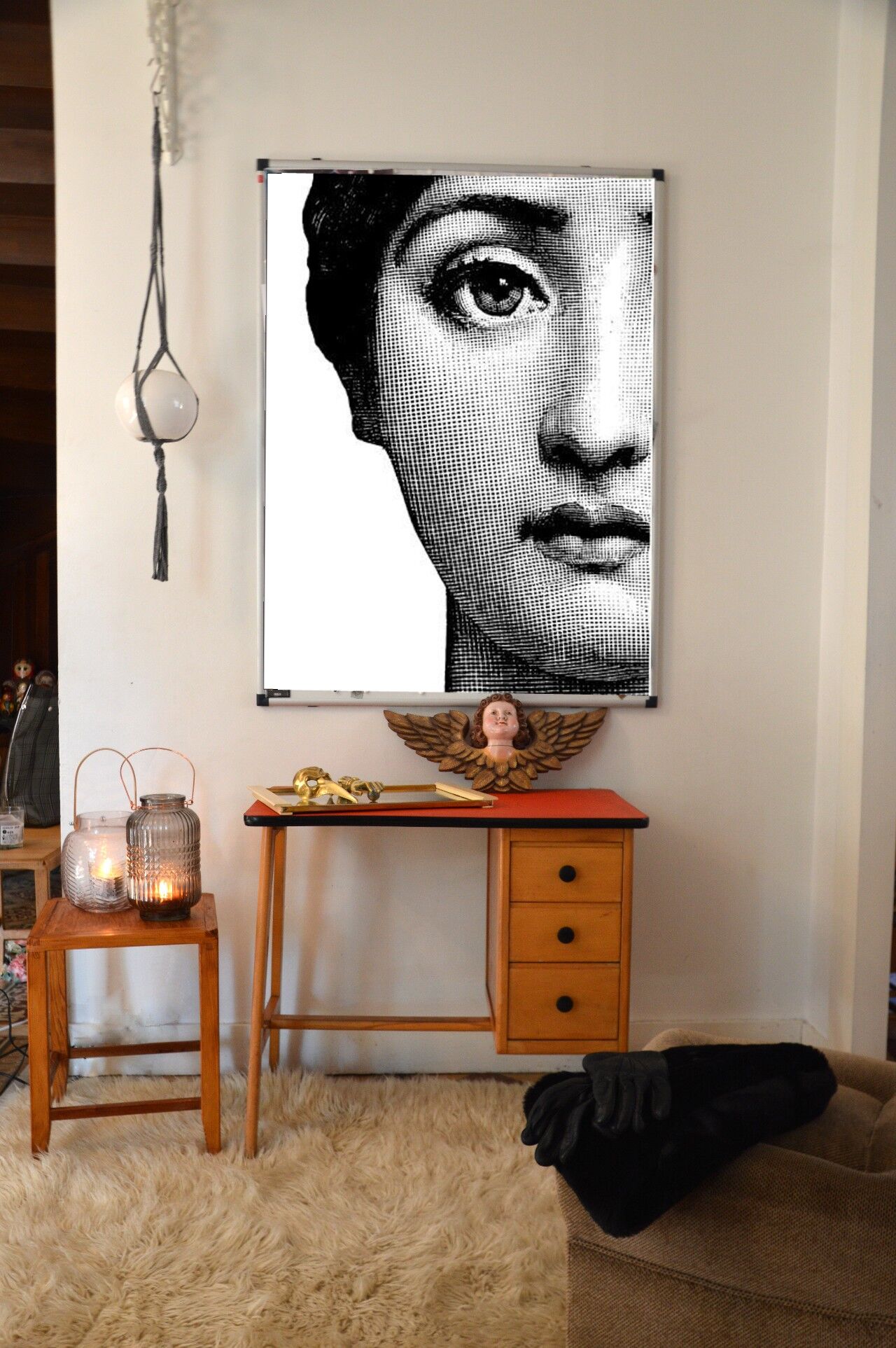 Bureau vintage pieds compas