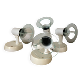 Set of 4 white adjustable spot lights from the 90s