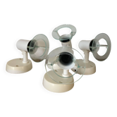 Set of 4 white adjustable spot lights from the 90s
