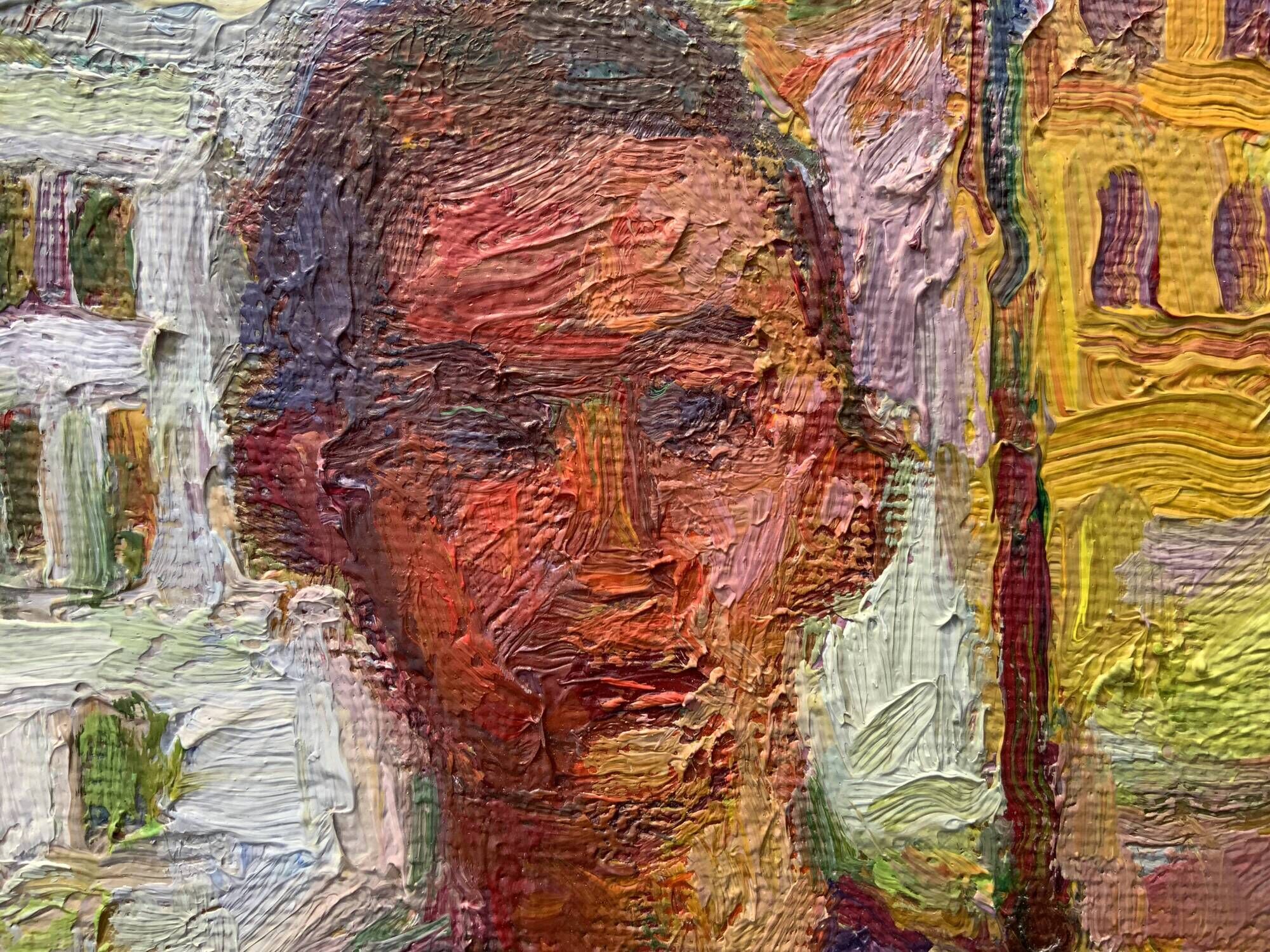 A.Eres Vintage Original Oil on canvas Painting, Expessionist, Signed 1976
