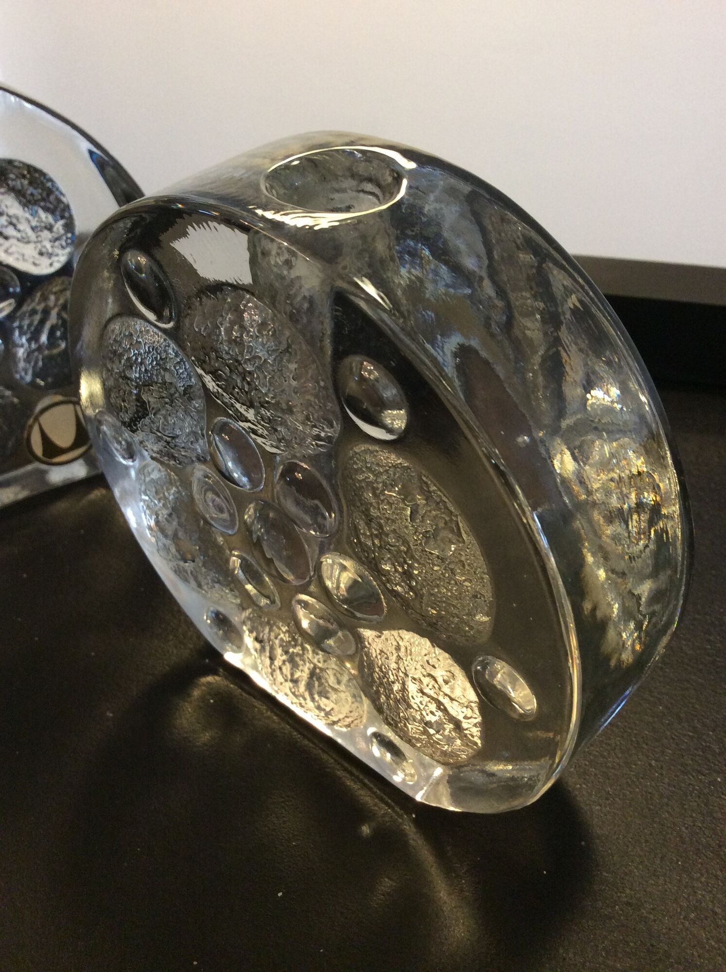 Pair of soliflorous vases Conny Walther for Pukeberg Glasbruck