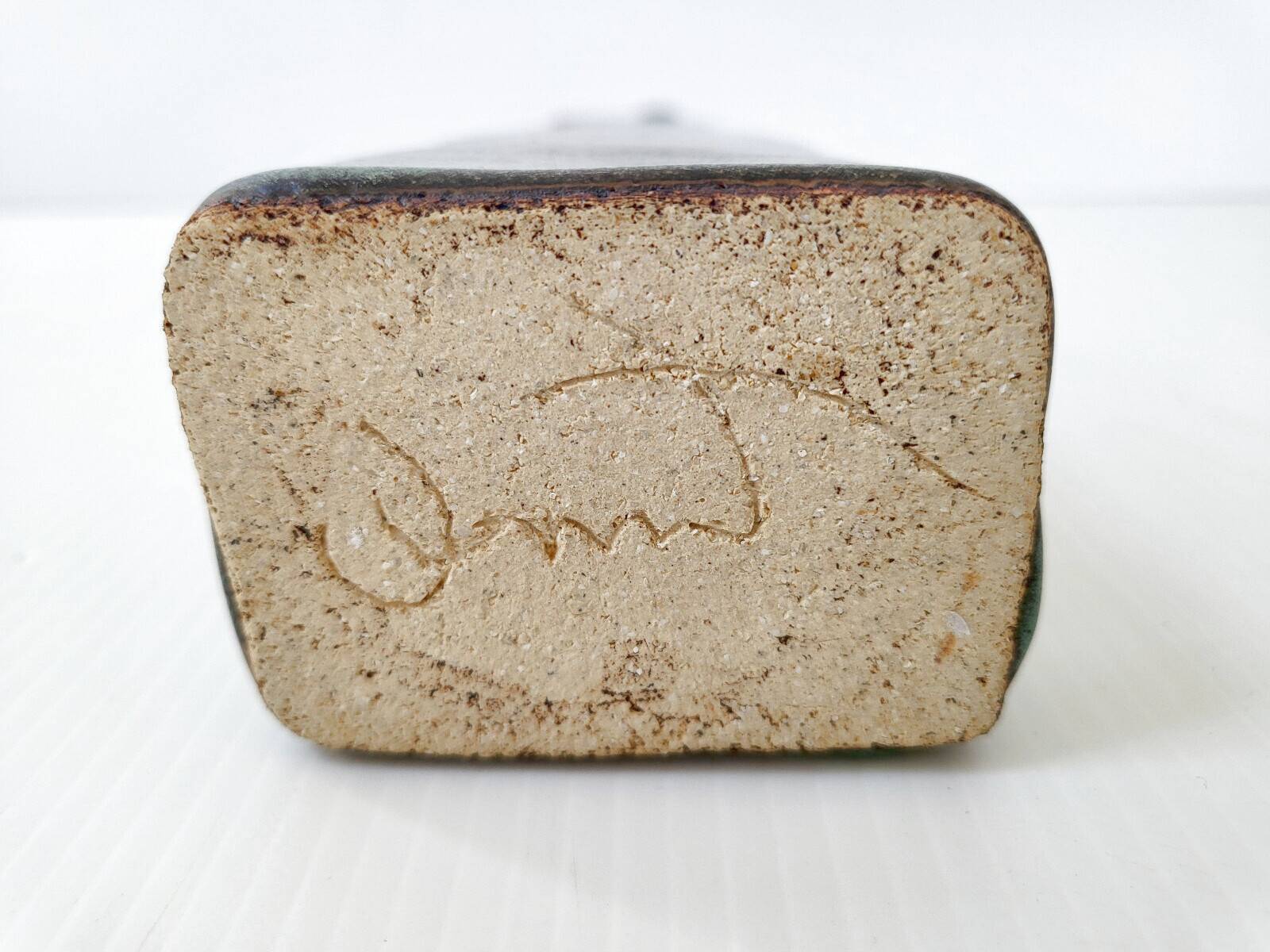 VINTAGE BOTTLE VASE STONEWARE CERAMIC 1960 SIGNED DLG LA BORNE 60S 1960S